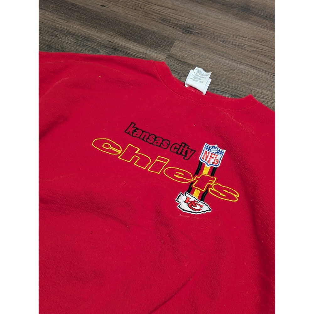 Vintage Logo Athletic Kansas City Chiefs NFL Sweatshirt Mens 2XL Red Made in USA
